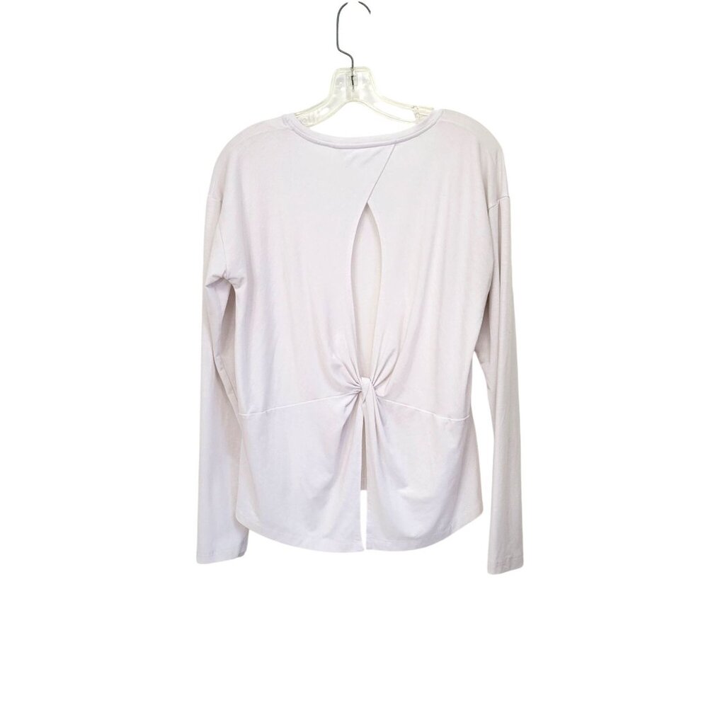 Athleta Women's Long Sleeve White Open Twist Back Top Size S - Picture 2 of 4